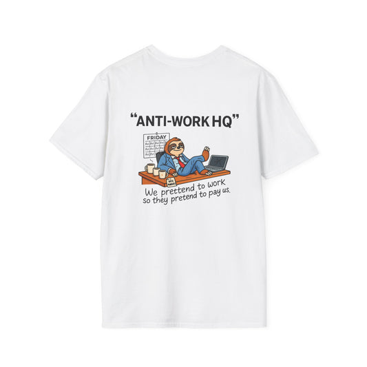 "Anti-Work HQ" Office Sloth Meme Graphic T-Shirt