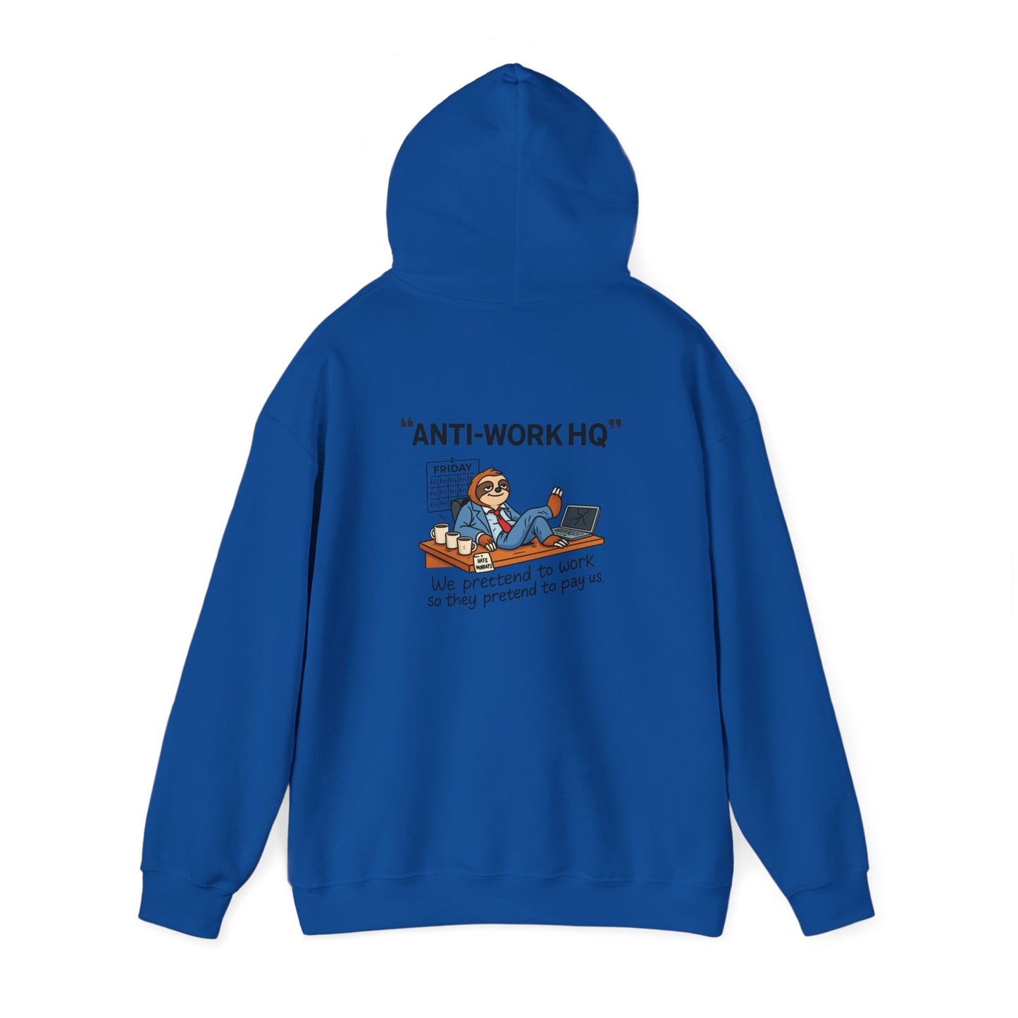 "Anti-Work HQ" Office Sloth Meme Graphic Hoodie