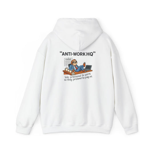 "Anti-Work HQ" Office Sloth Meme Graphic Hoodie